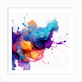 Abstract Colorful Paint Splash 1 Art Print