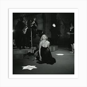 Swedish Actress Anita Ekberg Enjoys Herself At A Jazz Club In A Scene From La Dolce Vita Art Print