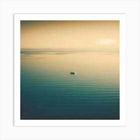 Small Boat In The Sea Art Print