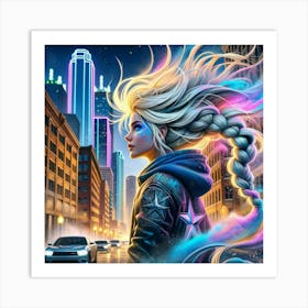 Futuristic Girl Art Print