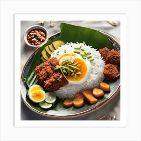 The National Dish of Malaysia: Nasi Lemak Ready to Enjoy Art Print