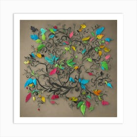 Colorful Leaves Wall Art Art Print