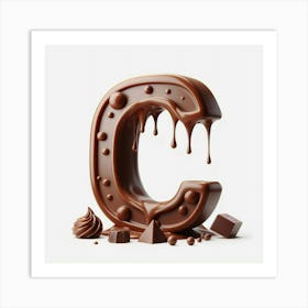 Funny Alpabet - C (Chocolate) Art Print