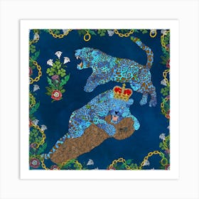 Blue Jaguars Art Print