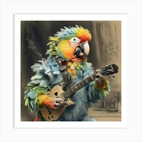 Parrot Playing Guitar 5 Art Print