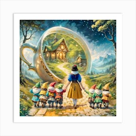 Snow White And The Seven Dwarfs Art Print