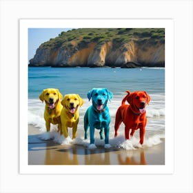 Perros De Colores En La Peninsula Art Print