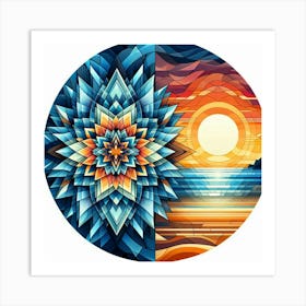 Sunset Mandala Art Print