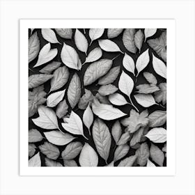 Black And White Leaves 5 Art Print