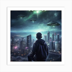 Aliens In The Sky Art Print