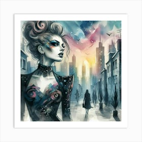 Sexy Girl In The City Art Print