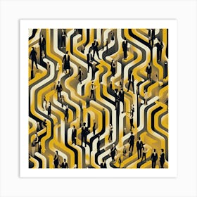 Business People In A Maze Art Print