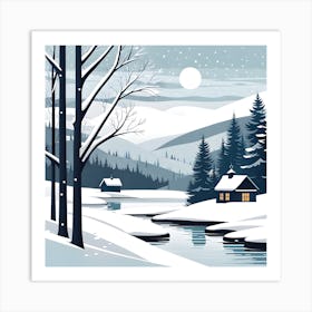 Christmas snow 14 vector art Art Print