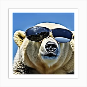 Polar Bear In Sunglasses Art Print