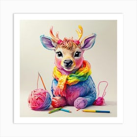 Colorful Deer 16 Art Print