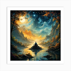 Meditation In The Night Sky Art Print