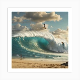 Surfer On The Wave Art Print