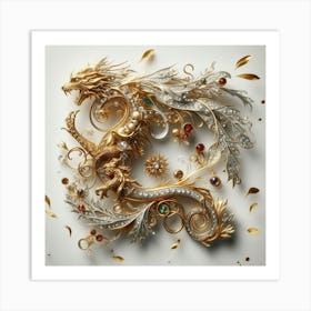 Dragon With Jewels Art Print