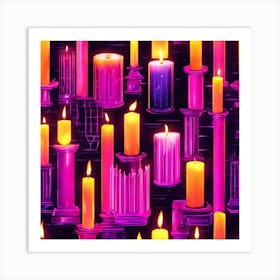 Flaming Candles Art Print