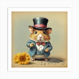 Hamster In Top Hat 1 Art Print