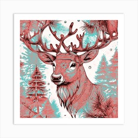 Red Deer Art Print