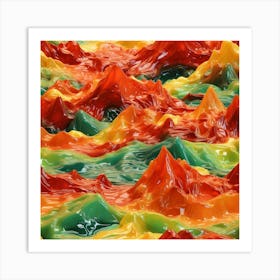 Colorful Jelly Mountains Art Print