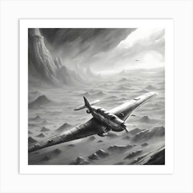 Jet Fighter in a Dry Desert Art Print