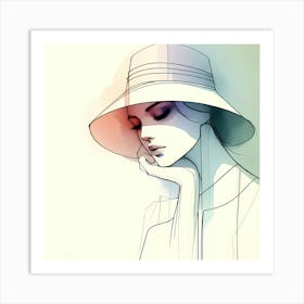 Girl In A Hat 1 Art Print