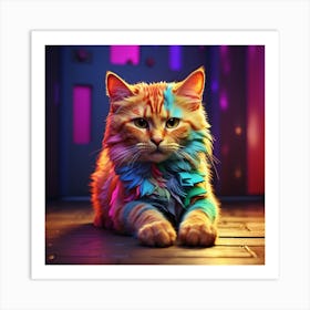 Colorful Cat Art Print