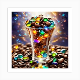 Colorful Coffee Beans 1 Art Print