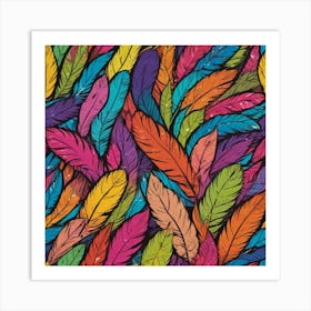 Colorful Feathers 4 Art Print