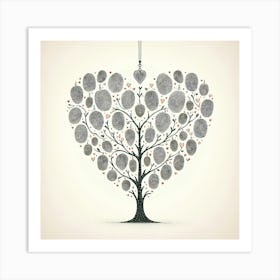 Family Tree With Fingerprints Art Print