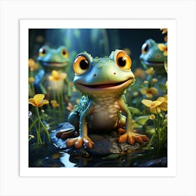 Frogs In The Forest Art Print