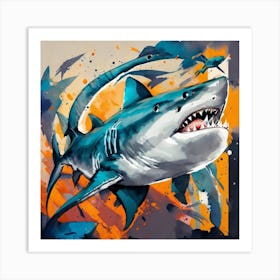 Pisces Shark Showing Jaws Art Print