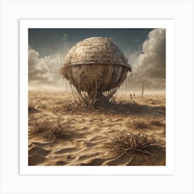 Spaceship In The Desert 1 Art Print