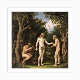 Birth Of Adam And Eve Art Print