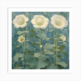 Three White Flowers Art Art Print