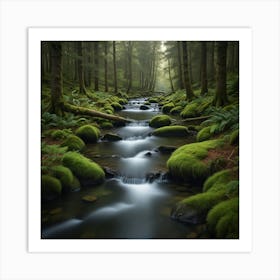 Mossy Stream Art Print