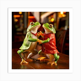 Firefly Frogs Tangoing In A Vibrant Argentine Restaurant 84582 Art Print