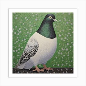 Ohara Koson Inspired Bird Painting Pigeon 4 Square Art Print