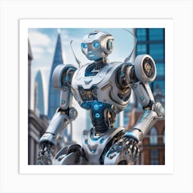 Robot In The City 34 Art Print