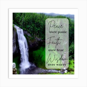 Peace over panic Quote Art Print