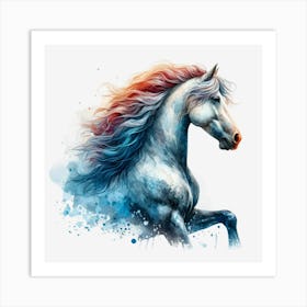 Horse With A Rainbow Mane Art Print