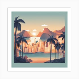 Sunset In Rio Art Print