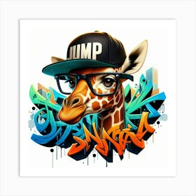 Graffiti Giraffe Art Print