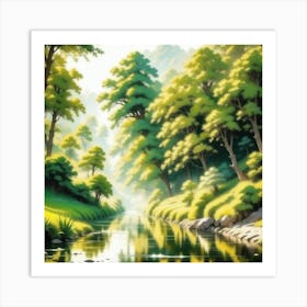 River In The Forest 71 Art Print