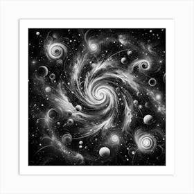 Black and White Abstract Art 286 Art Print