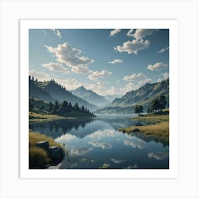 Lake In The Mountains 3 Art Print