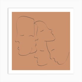 Face Faces Line Art Design Fine Lines Art Print