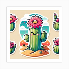 Cactus Sticker Set Art Print